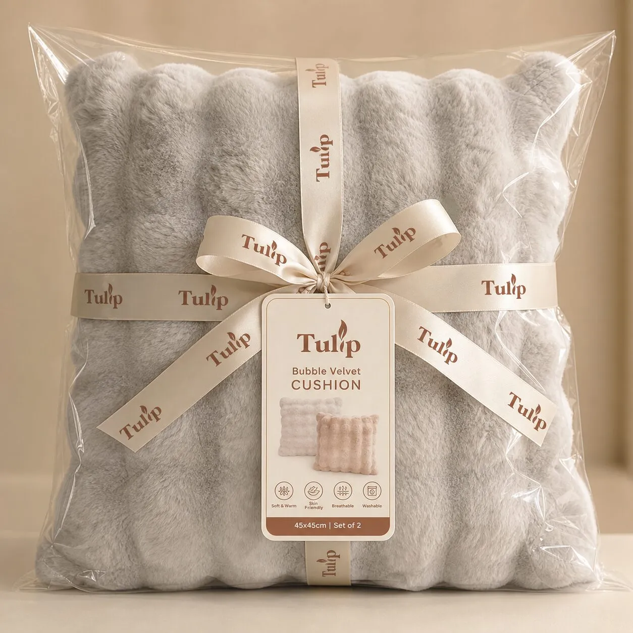 Pillows & Cushions — 3D bubble faux fur decorative cushions