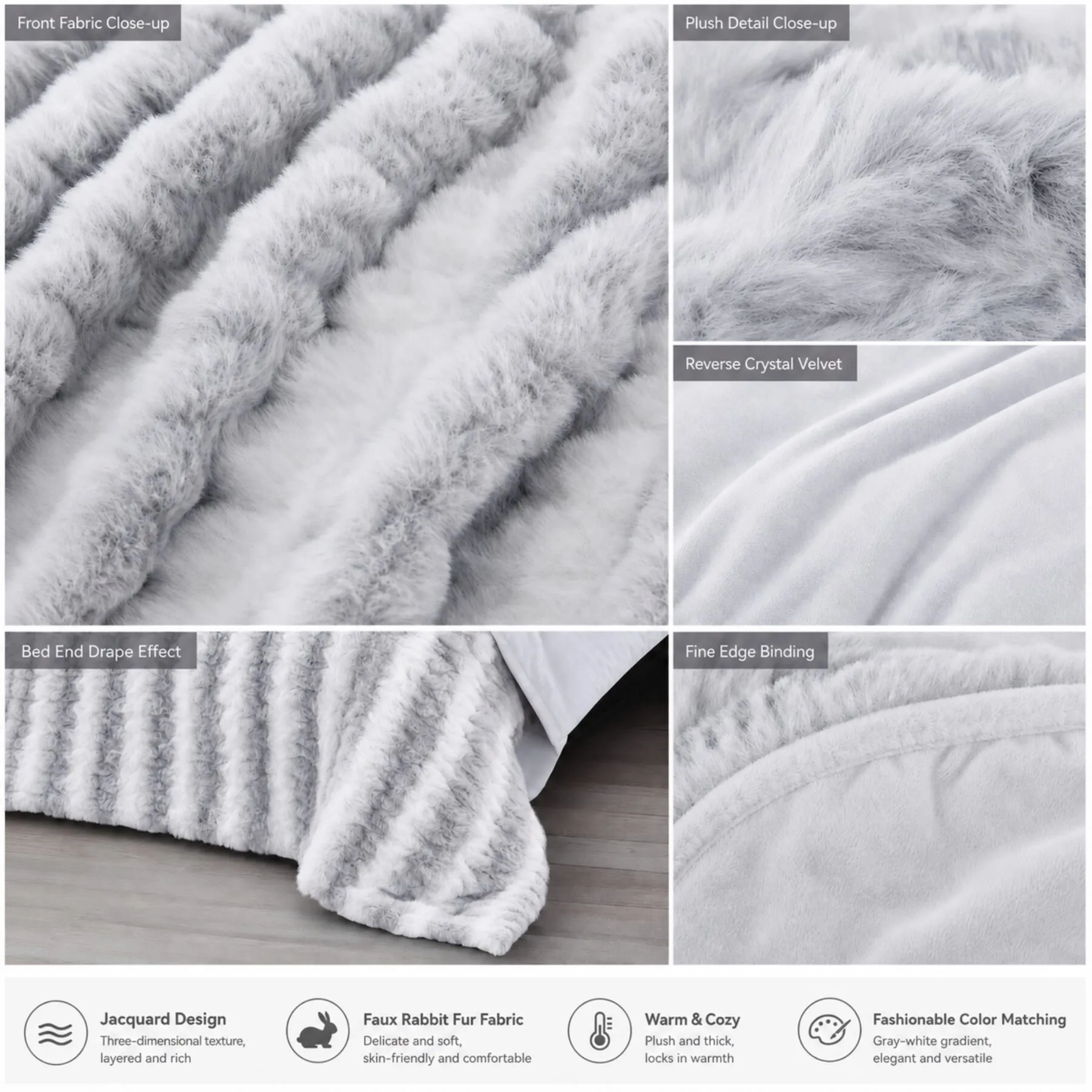 Faux fur printed brushed comforter set — photo 1