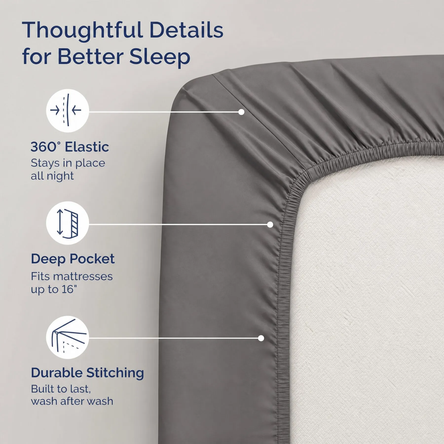 Solid-color polyester microfiber sheet set — photo 3