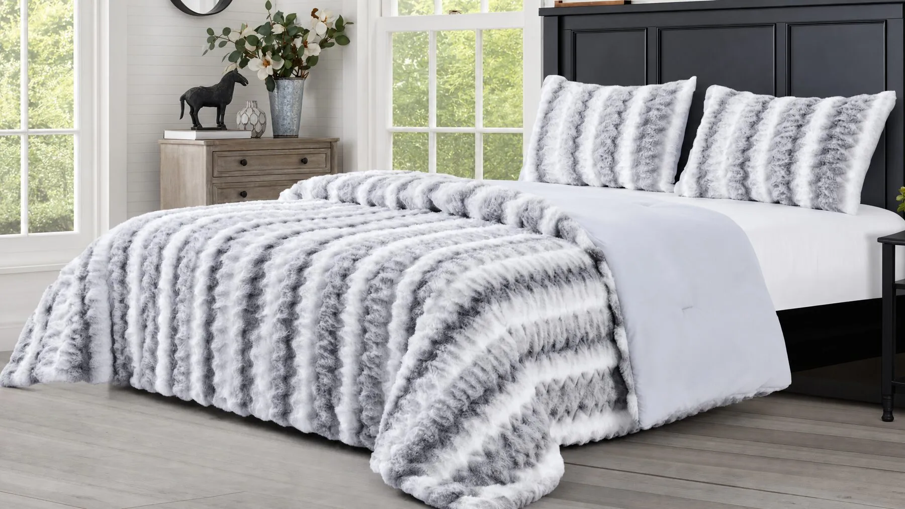 Comforter Sets — Faux fur printed brushed comforter sets